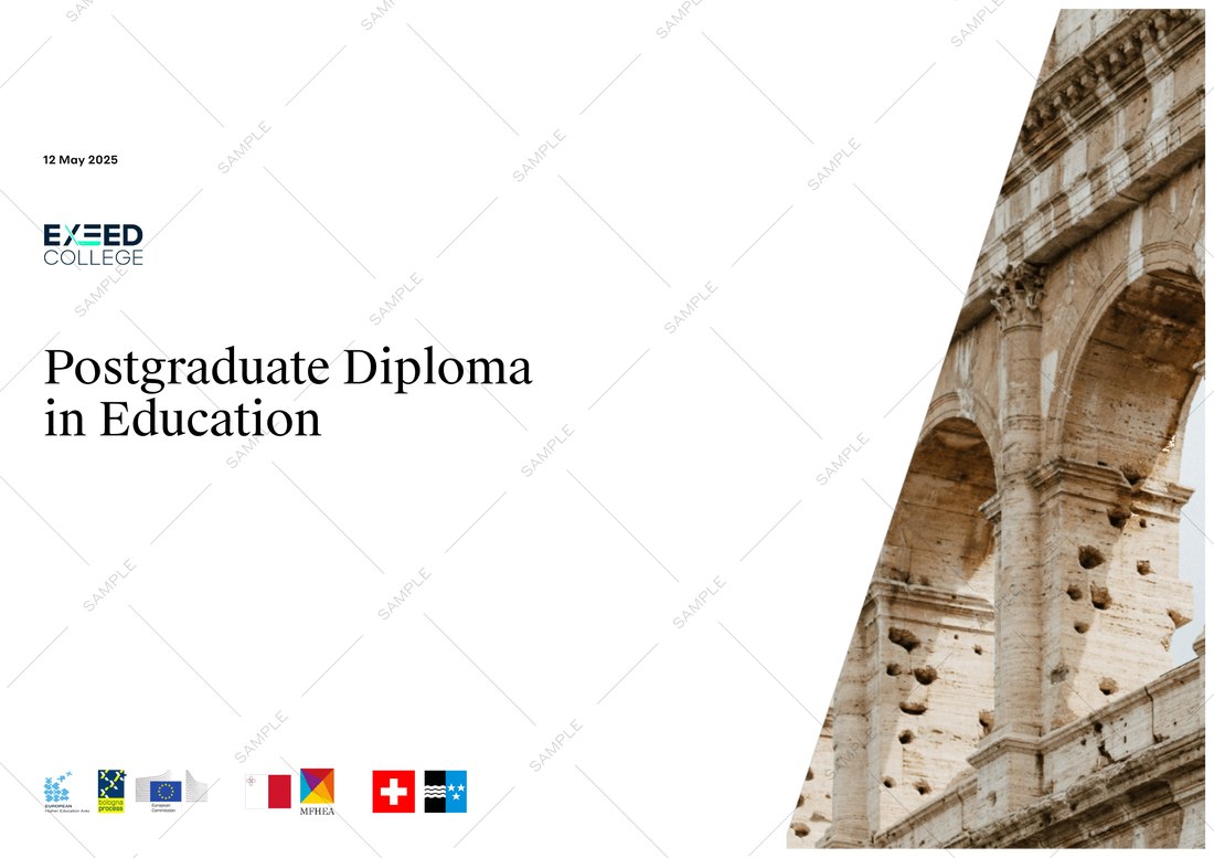 Sample certificate: Postgraduate Diploma in Education (AI in Education), awarded by Woolf University, Malta